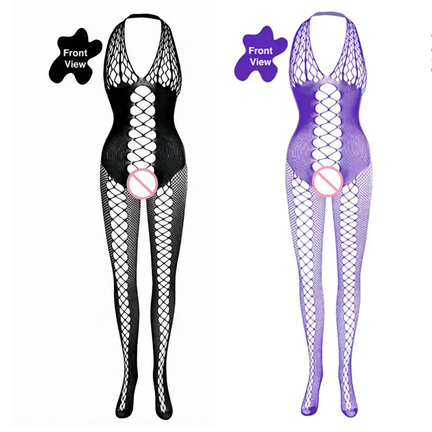 Sexy Lingerie Women Mesh Transparent Cosplay Costumes Fishnet Hollow Maid Dress One Piece Erotic Uniform Crotchless Bodystocking