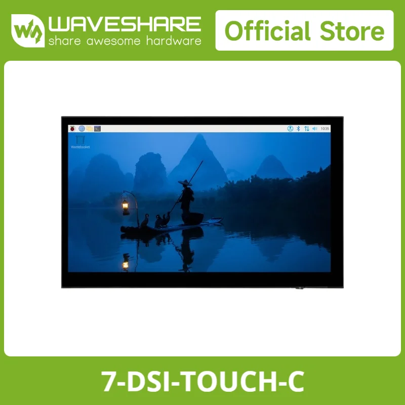 Waveshare 7inch DSI Capacitive Touch Display for Raspberry Pi, 1024×600, IPS Panel, 5-Point, Supports Backlight Adjustment