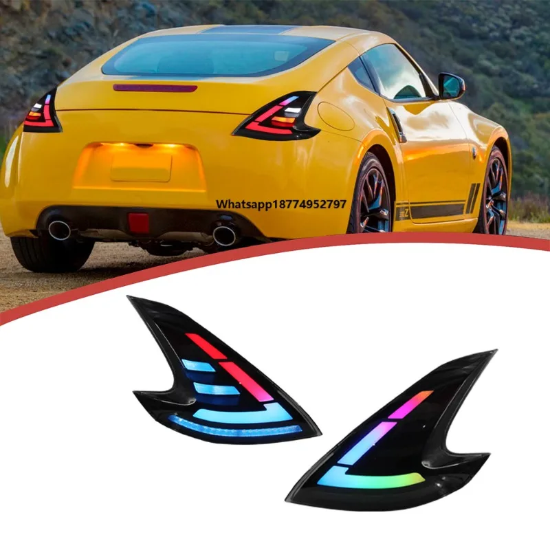 DKMotion Factory  for  370z RGB Taillights Z34 2013+UP Auto Lighting Systems Full Led Tail Lights Taillamp Car Accessories