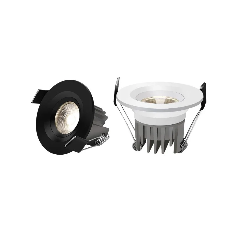 Mini Recessed LED Downlight 3W 5W Dimmable COB Spotlight Aluminium White Black 110V 220V 24° Cut-out 45mm Interior Lighting