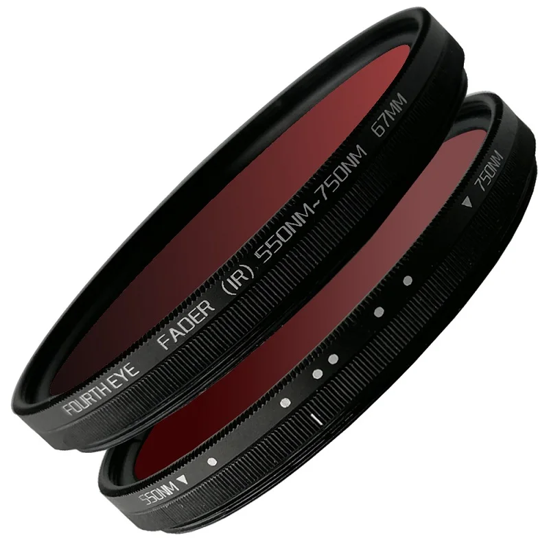 Adjustable Infrared Filter IR Lens Pass Infra-Red 550nm to 750nm 49 52 58  67 77mm for SLR DSLR Camera Lens Nikon Canon Sony