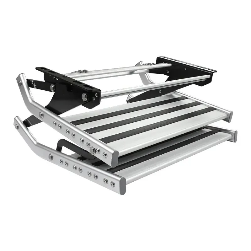 Double Steps Electric Control with LED Light Caravan OEM Camper Trailer Motor Accessories Durable Anti-slip RV Aluminum
