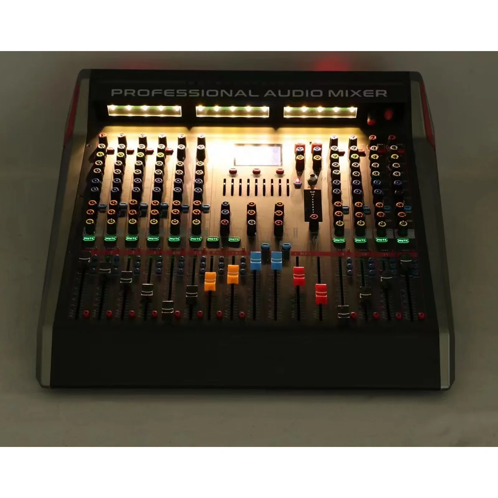 VR Series With Light 128DSP 8/12/20CH USB Audio Mixer Console 2*9-band Equalization/4 Groups/2AUX/2FX/1Stereo Return/MP3/BT