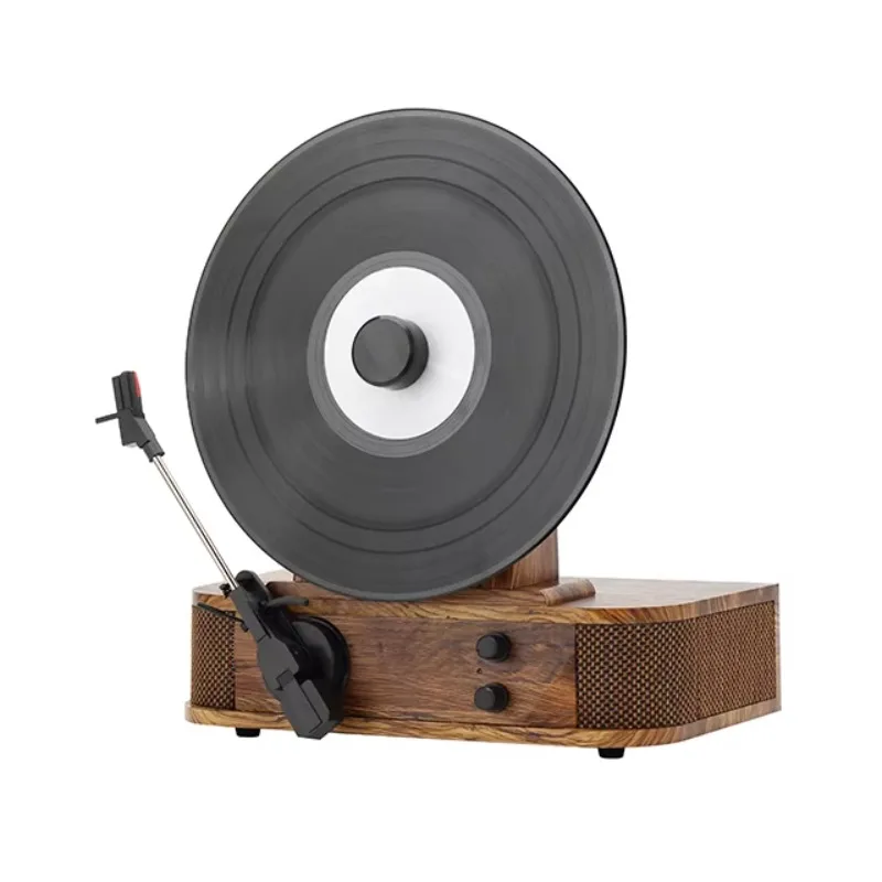 2026 Vertical Record Player Retro Turntable Vintage Phonograph Gramophone With Stereo Speaker 3.5mm Aux-in/USB/DAB FM Radio