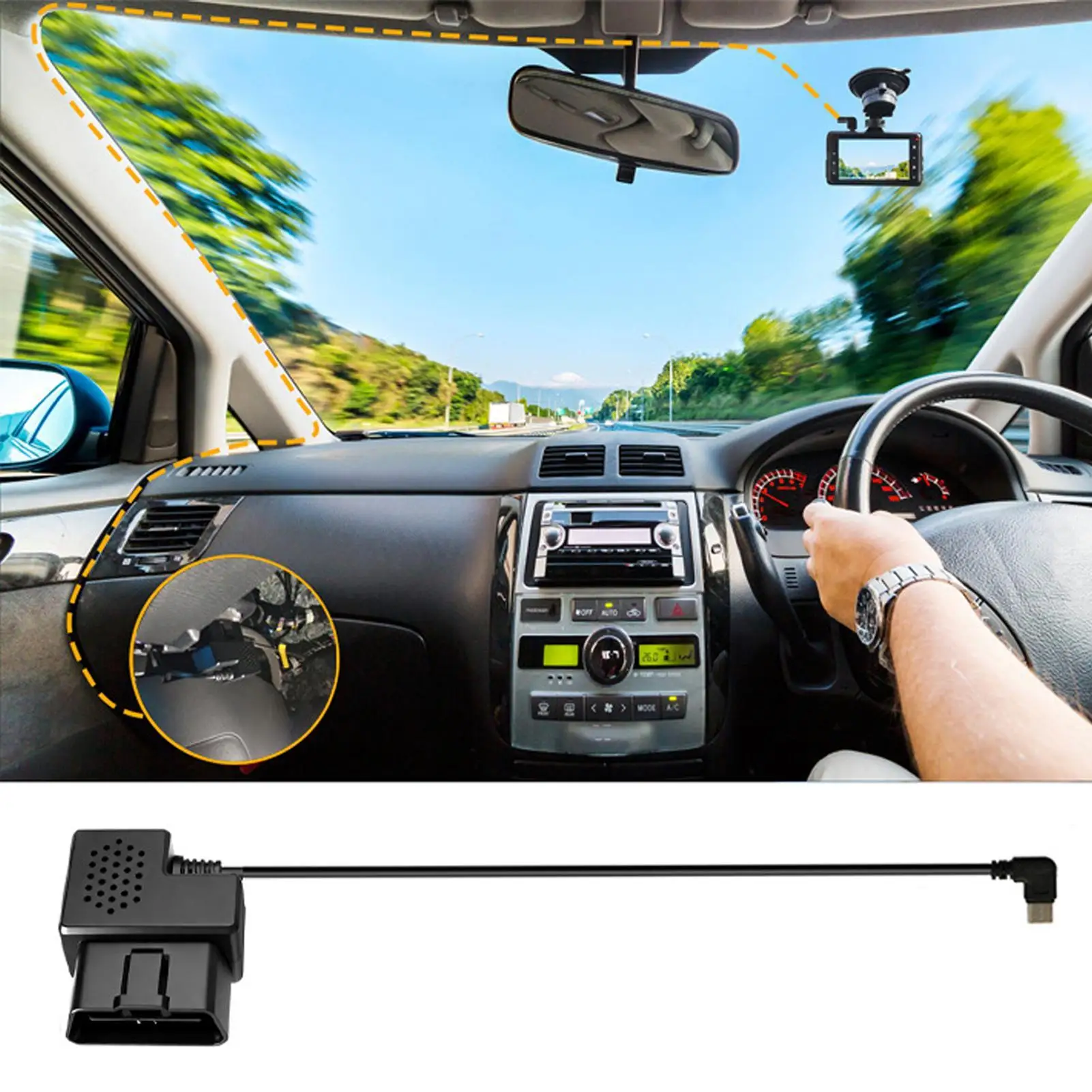 Car Hardwire Plug And Play 12V/24V To 5V Step-Down Line Hardwire USB Adapter Cable For Parking Lot Road Trips Daily Driving