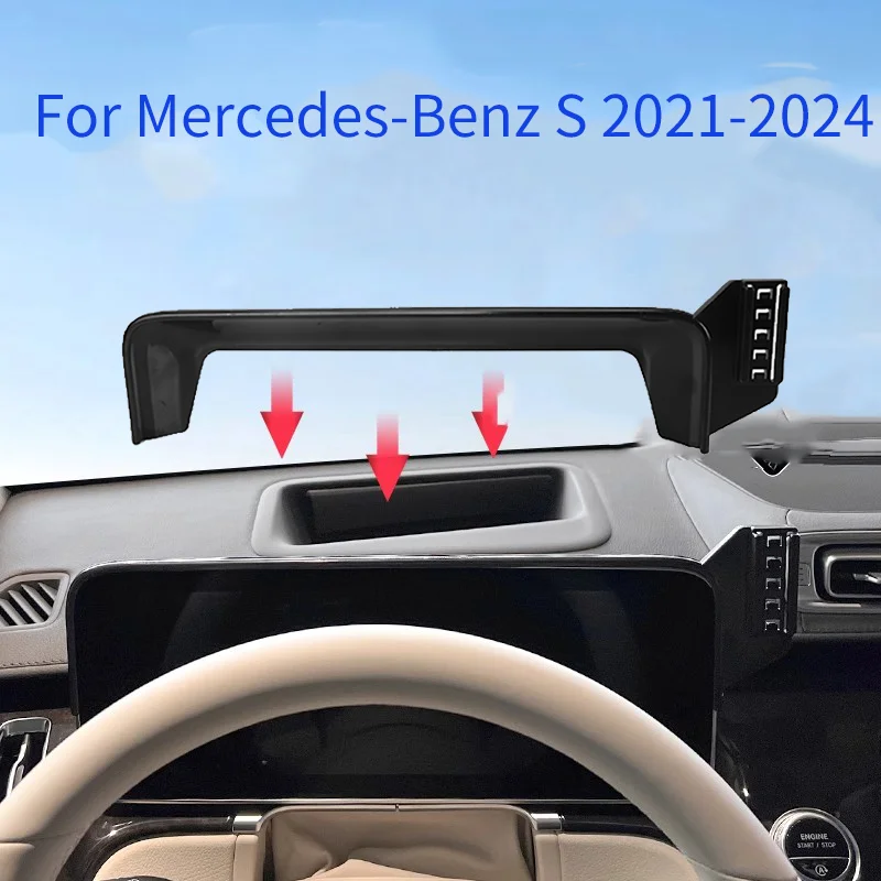 For Mercedes-Benz S Class W223 2021-2024 Car Screen Phone Holder Wireless Charger 360 rotation For Car Auto Interior Accessories
