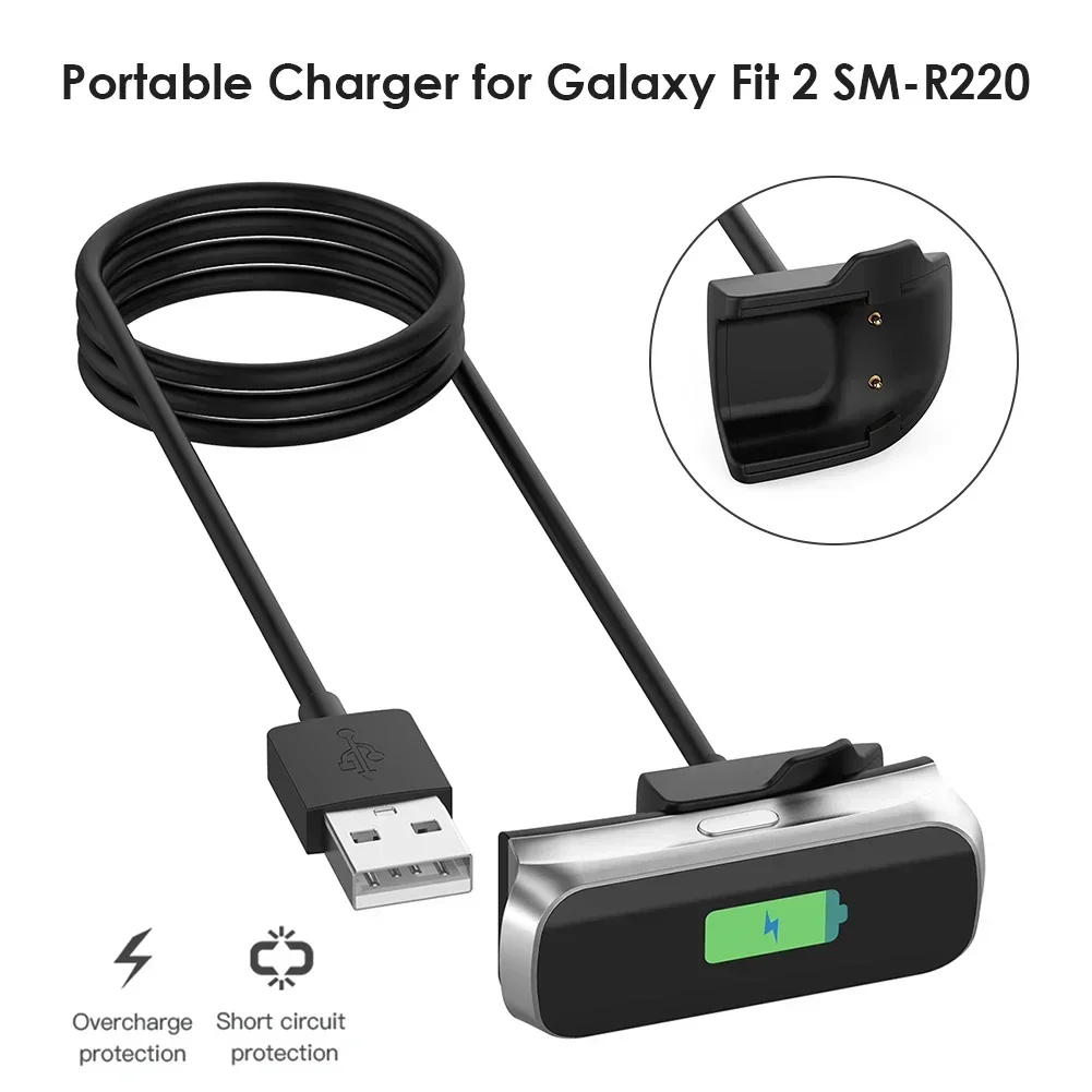 Charging Cable For Gear Fit 2 R220 Smart Bracelet USB Charger Dock Power Cord Cradle For Samsung-Galaxy Fit2 R220