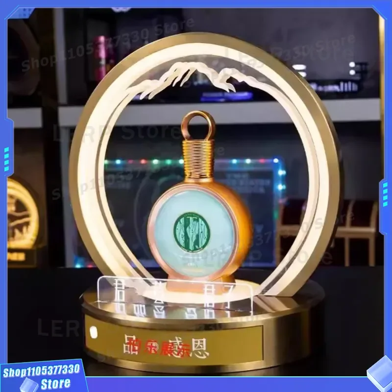 Rechargeable LED Wine Bottle Display Stand Stainless Steel Light Up Base for Banquet Table Baijiu Holder Modern Home Bar