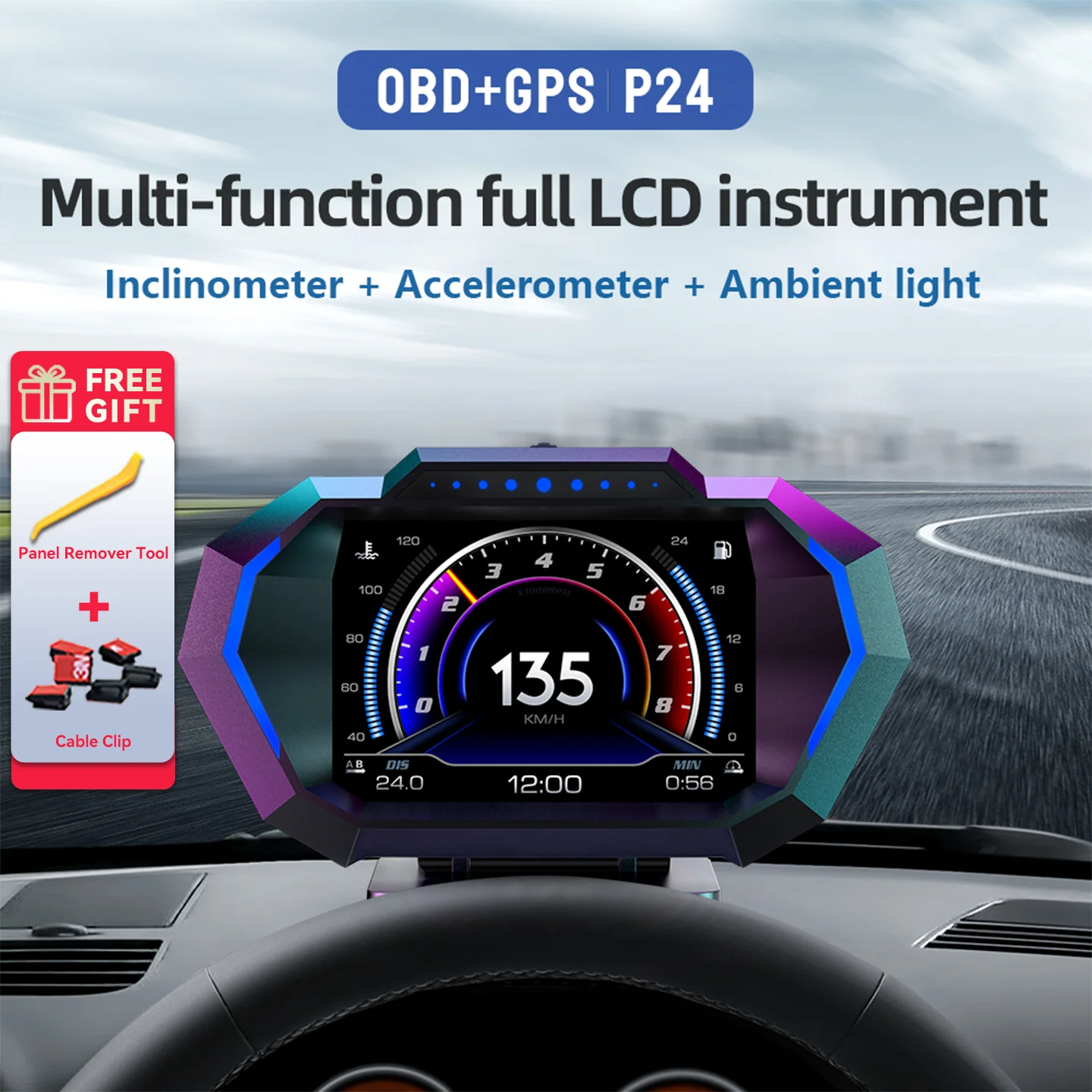 Car Head Up Display OBD Tester OBD2 HUD+GPS Computer Speedometer Windshield Projector Car Dashboard Speed Displays System Modifi