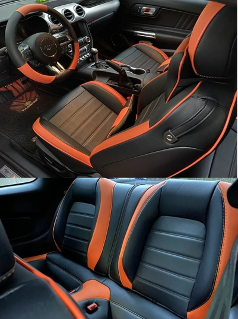High Quality Durable Car Seat Covers Full Set Custom Fit for Ford Mustang GT & Convertible 2015 2016-2026