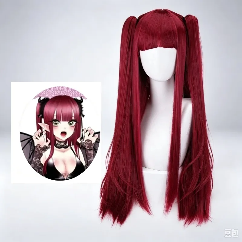 Kitagawa Marin My Dress Up Darling Cosplay Wig Little Devil Pink Purple Ombre Lace Top Simulated Scalp Heat Resistant Hair