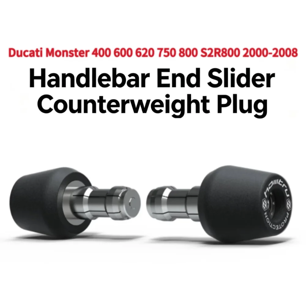 Motorcycle Handle Bar Ends Grips Counterweight Plug Slider For Ducati Monster 400 600 620 750 800 S2R800 2000‑2008