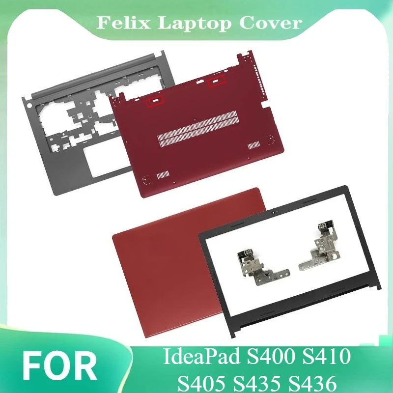For IdeaPad S400 S410 S405 S435 S436 New Laptop LCD Back Cover/Front Bezel/Palmrest/Bottom Case Top Case Red Non Touch
