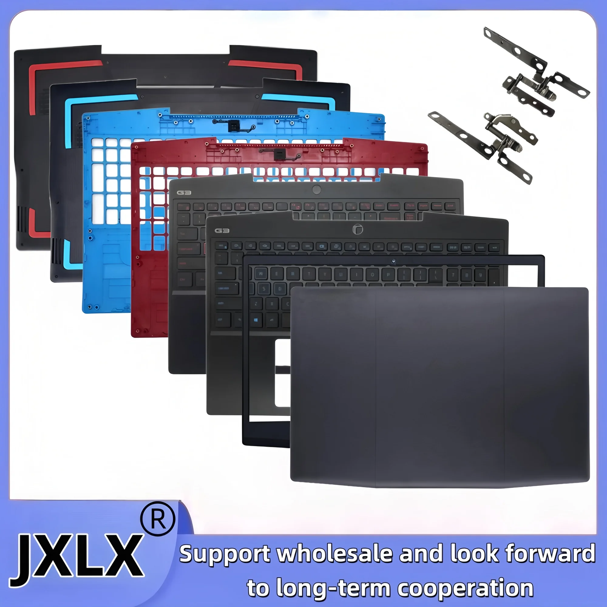 JXLX® New For Dell G3 15 3590 3500 P89F LCD Back Cover/Front Bezel/Palmrest Cover /Bottom Base Cover/Hinges/0747KP 03HKFN 0YGCNV