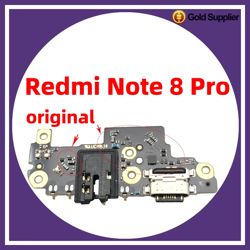 Original For Xiaomi Redmi Note 8 Pro Note 8 Dock Connector USB Charger Charging Port Flex Cable Board Replacement