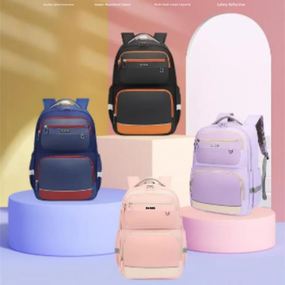 New Orthopedic School Bag Grade Grade 4-6 Middle High Student Shoulder Backpack Large Capacity Water Proof Light Mochilas