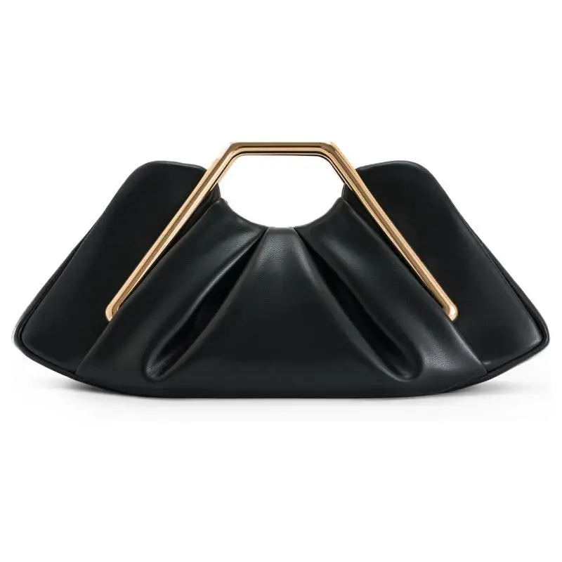 Light Luxury Fashion Cloud Pleated Metal Handle Women Bag European And American Retro Personalized Large Capacity Handbag Trendy