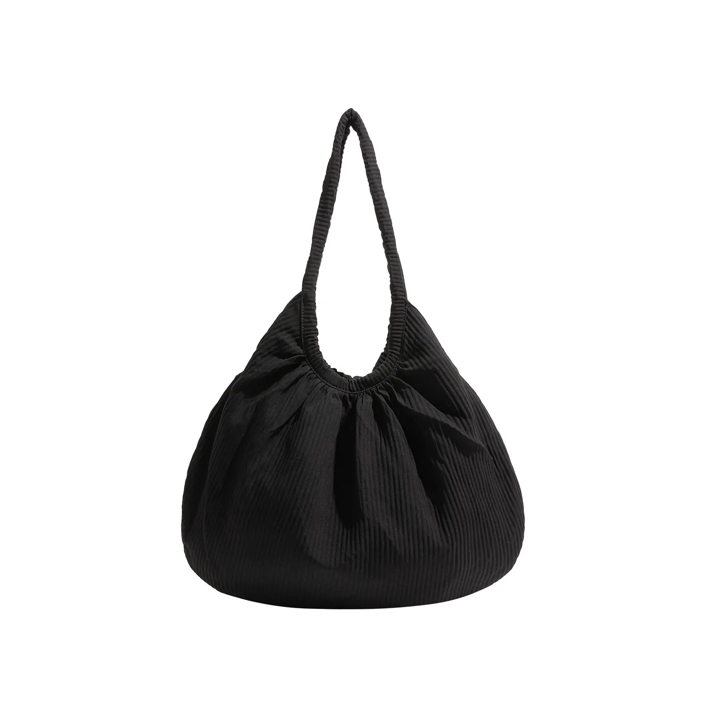 Soft Pleated Shoulder Bag Women's Casual Nylon Handbag, Large Capacity, Light Weight, Pleated Design Shopping Bags