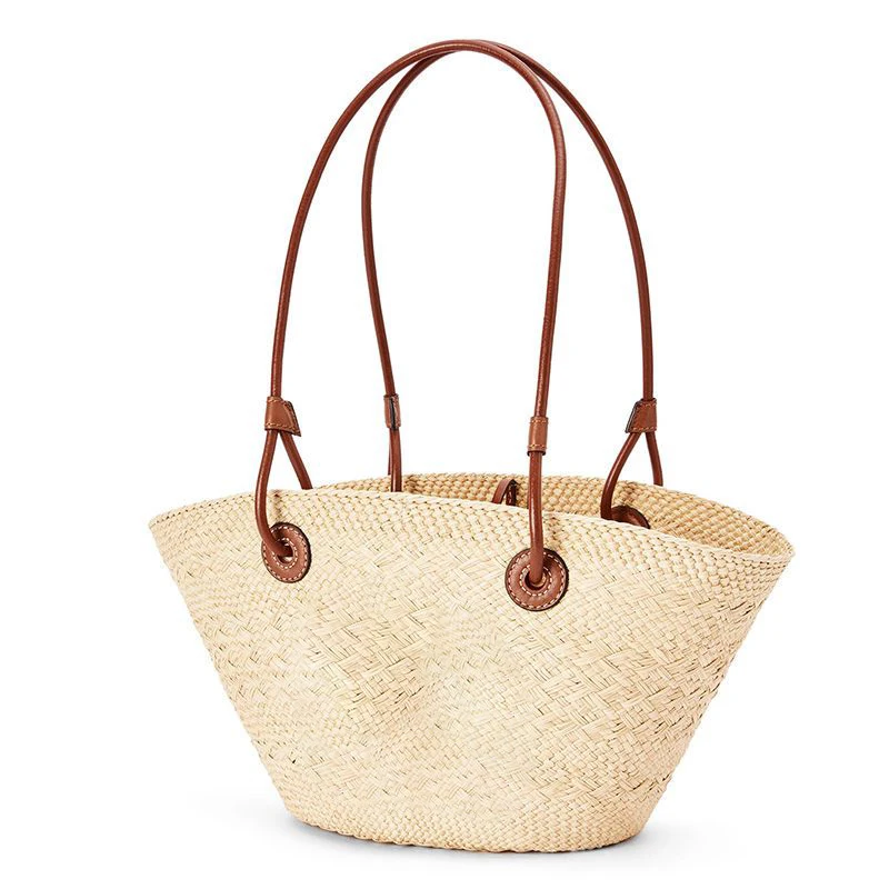 French Elegant Woven Bag Fashionable Light Luxury Brand Designer Bag Retro Shoulder Handbag Large Capacity Solid Color Tote Bags