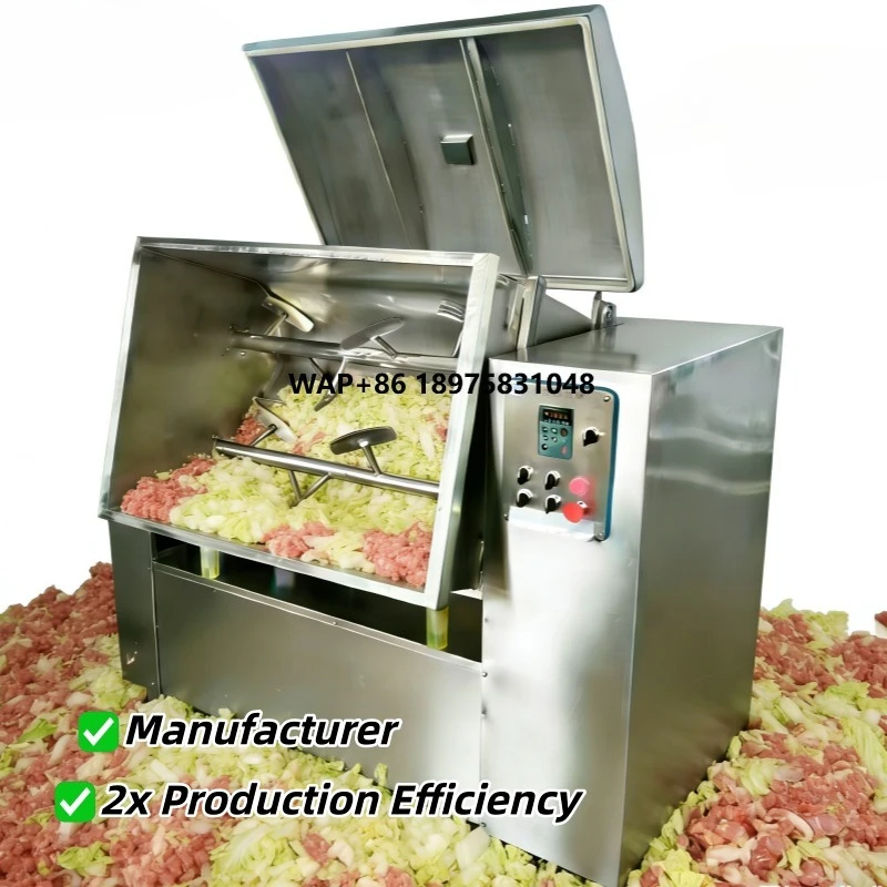 Industrial stainless steel mince mixers for sausage, meatball and food processing plants