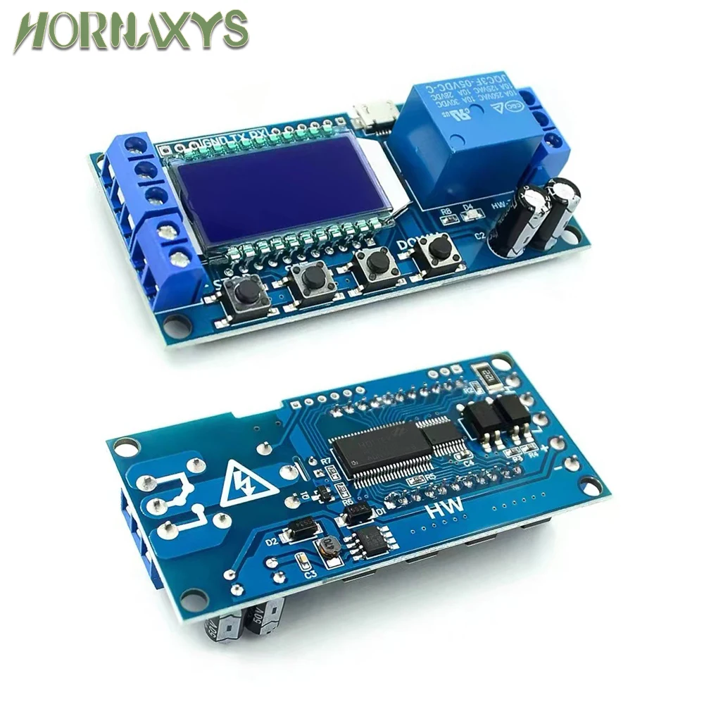 XY-LJ02 Delay Relay Module LCD Display Time Micro USB Digital 6-30V Control Timer Switch Trigger Cycle Module Control Board