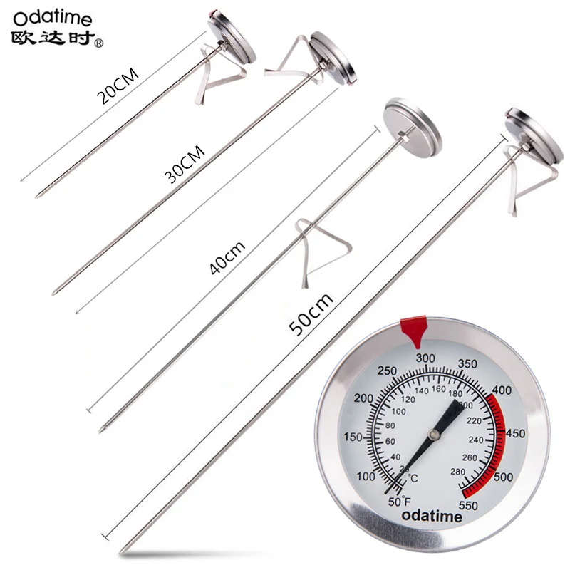 Odatime Kitchen Food Probe Thermometer Stainless Steel Meat Water Coffee Milk Oil BBQ Oven Thermometers Household Cooking Tools