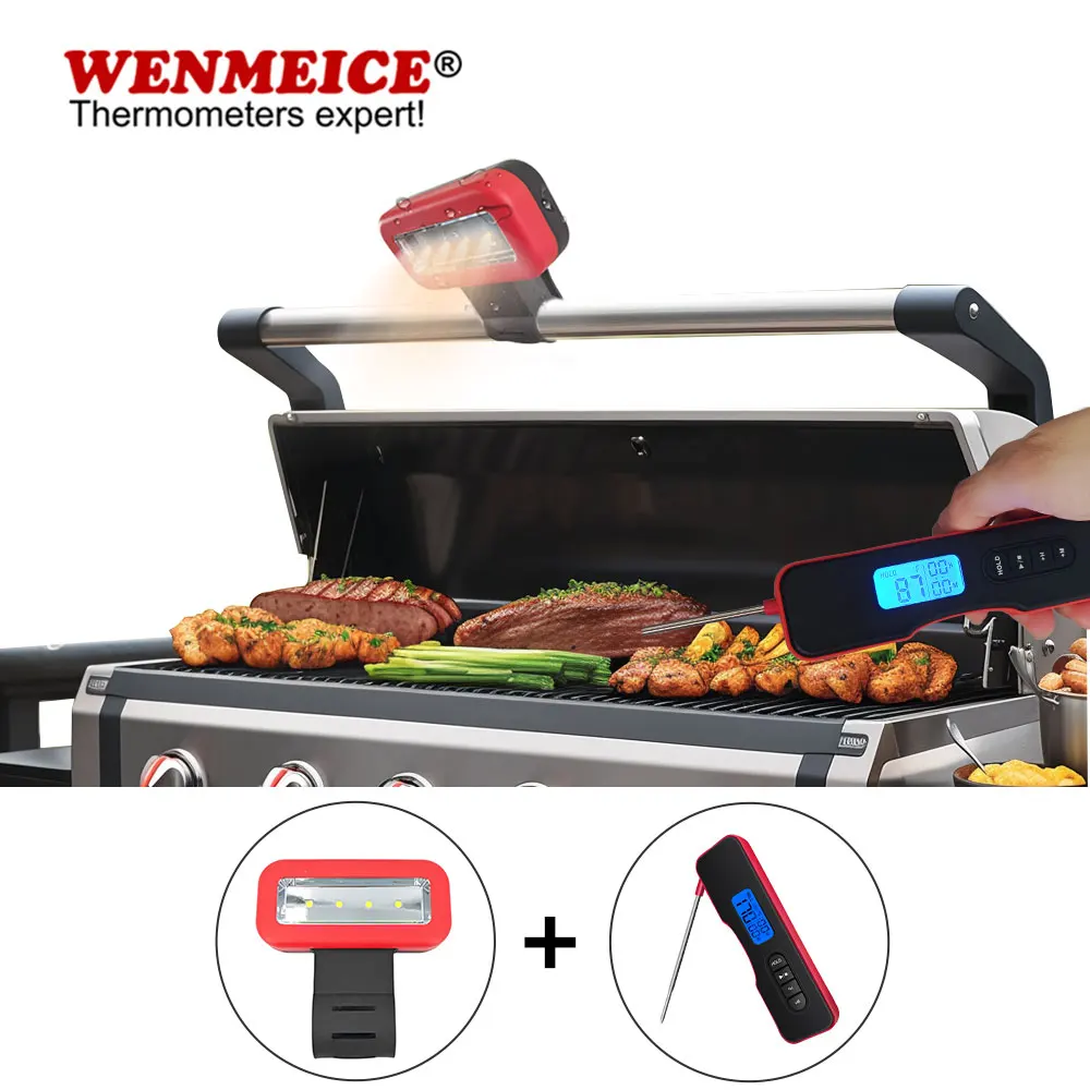 WENMEICE Digital Meat Thermometer LED Portable Barbecue Light Set Cooking Food Barbecue Tool Set