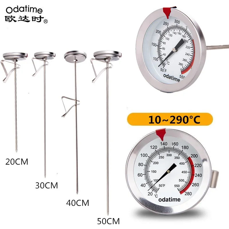 Odatime 20/30/40/50CM Kitchen Thermometer BBQ Meals Meat Oven Cooking Probe Thermometer Cookware Baking Food Temperature Gauge