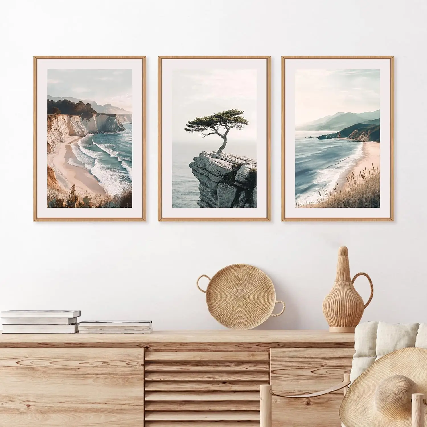 3pcs/Set Beach Canvas Wall Art Summer Ocean Sea View Art Printed Materials Modern Living Room Bedroom Home Decoration Paintings