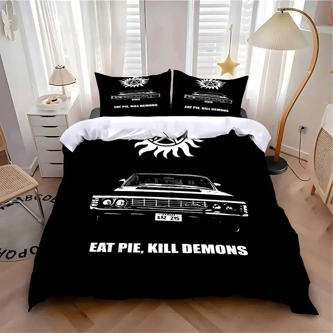 Supernatural Bedding Set Supernatural TV Series Sam Dean Duvet Covers Pillowcase Bedclothes Bed Linen Set Decor Home