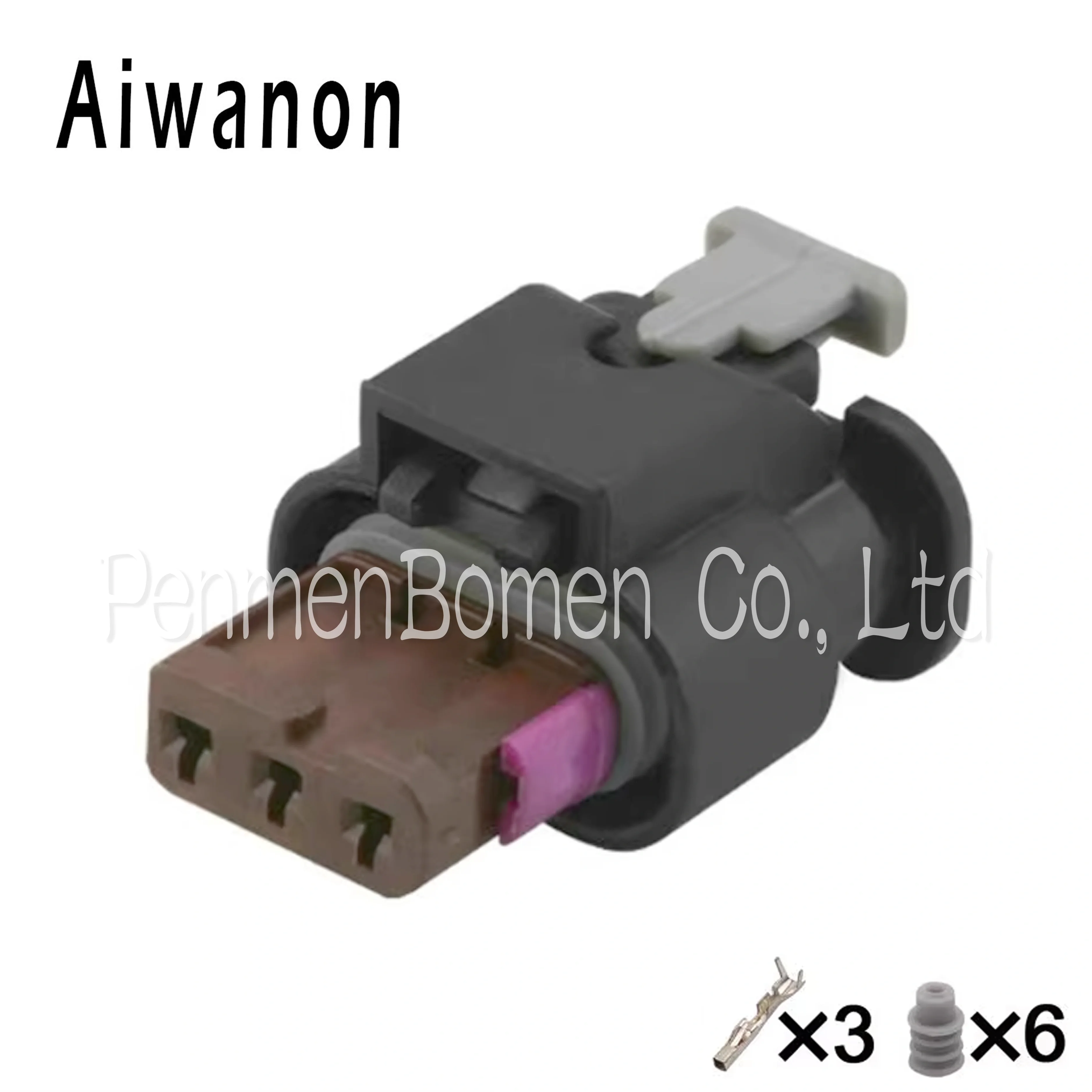 1 Set 3 Pin Auto Parking Radar Eye Gear Cylinder Pigtail Electrical Connectors Wire Harness Plug For 4F0973703A