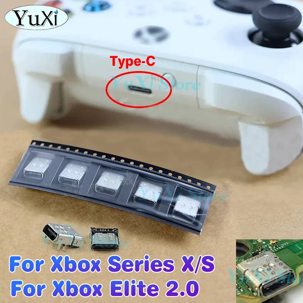 USB Type-C Charger Socket Port  For Xbox Series X S Slim For Xbox Elite 2 Gamepad Controller USB-C Charging Tail Plug Connector