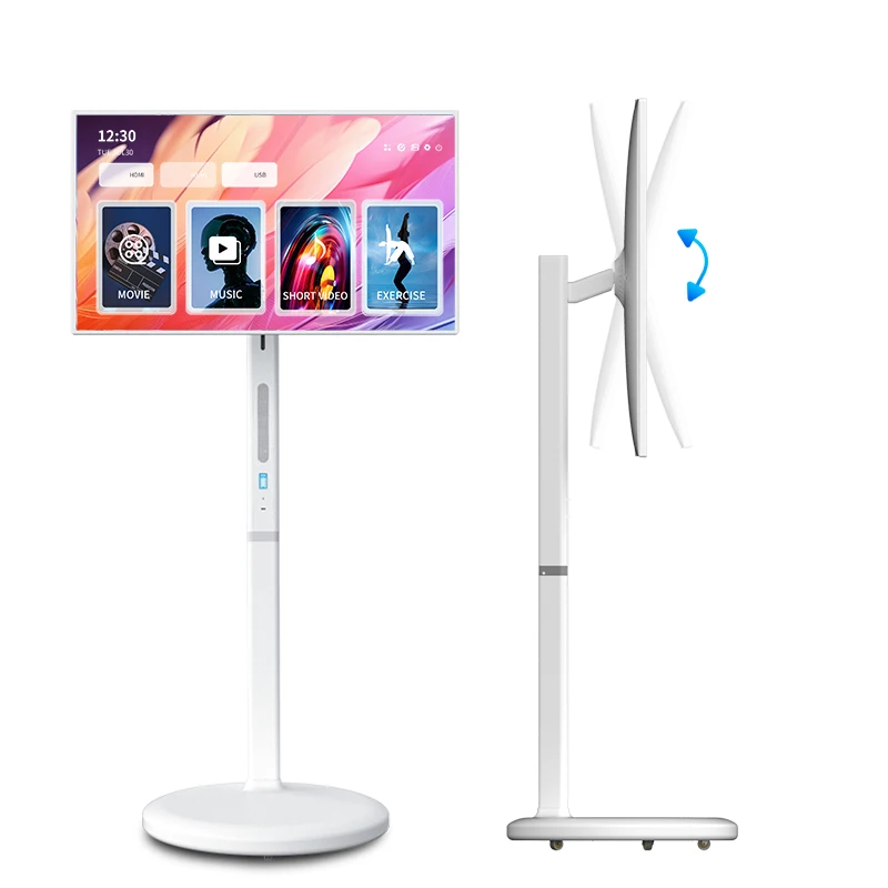 32 Inch Incell LCD Display Portable Smart TV Rechargeable Movable Touch Screen TV Wireless Android 13 TV for Gaming Home Use
