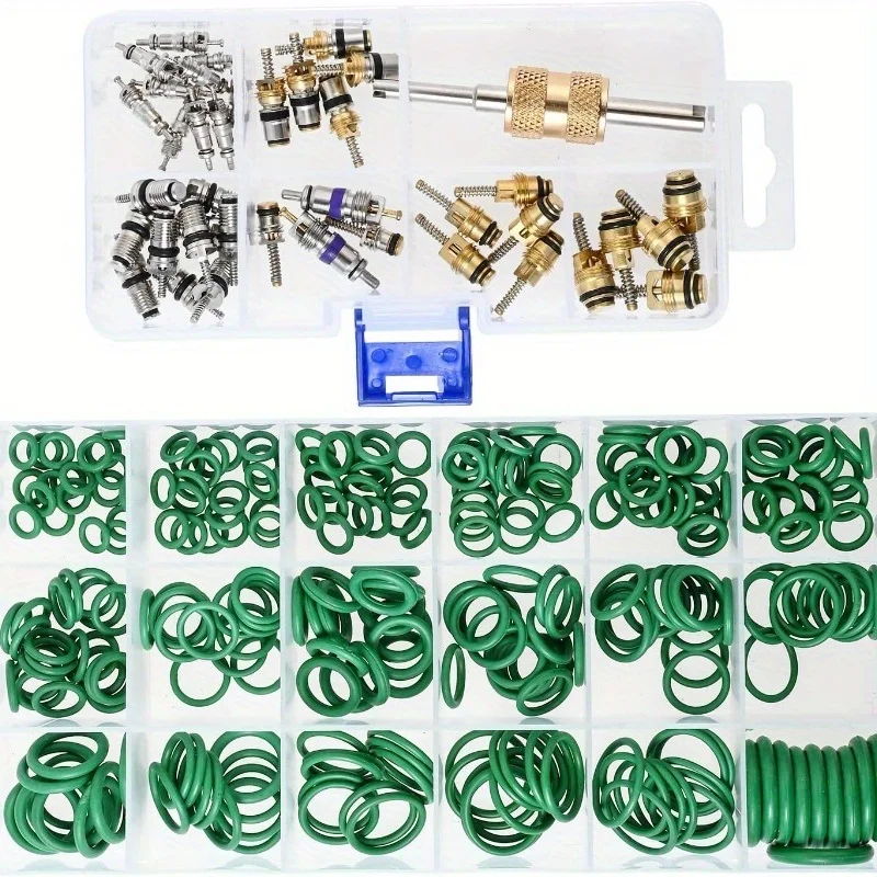 270Pcs 18 Sizes Universal Car Air Conditioning HNBR O Rings Car Auto Repair Tools Rubber Air Conditioning Refrigerant Ring Set