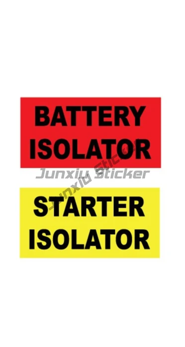 BATTERY ISOLATOR & STARTER ISOLATOR STICKER DECALS, Warning Stickers, Warning S