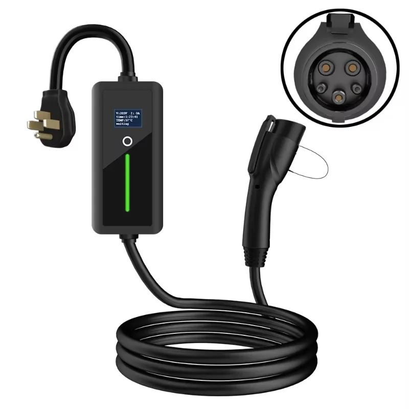 7KW 32A Level 2 EV Charger for Home Portable EV  Charger with Adjustable Current and NEMA 14-50 Plug 23ft J1772 Charger