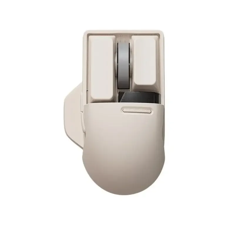 Retro gray wireless bluetooth mouse, three-mode display screen home office portable mouse
