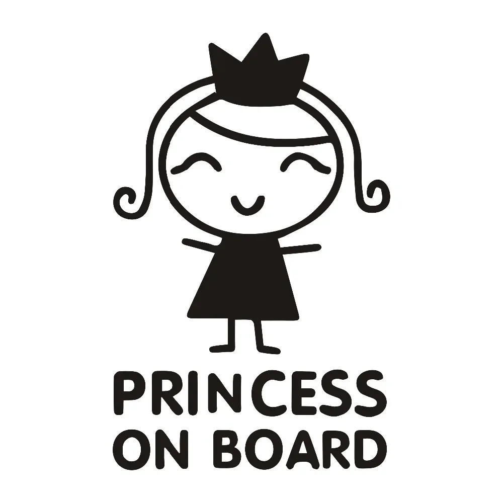 Car Stickers Personality Princess on Board Baby Girl Styling Stickers Vinyl Decal Waterproof Car Accessories,10CM*13CM