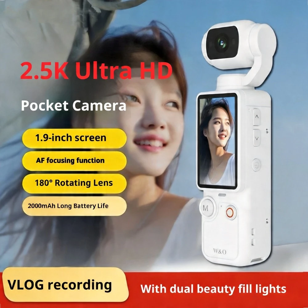 Ultra HD Handheld Thumb Action Camera for Vlogging, Outdoor Riding with Anti-Shake, Portable Pocket Digital Camcorder