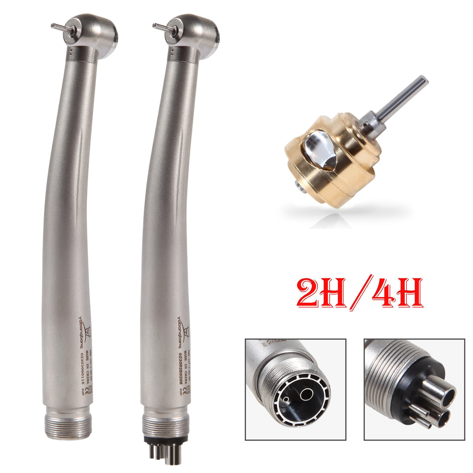 4/2Hole Dental High Speed Handpiece Turbine Cartridge Push Button Clean Big Head Teeth Single Water Spray NSK Style High quality