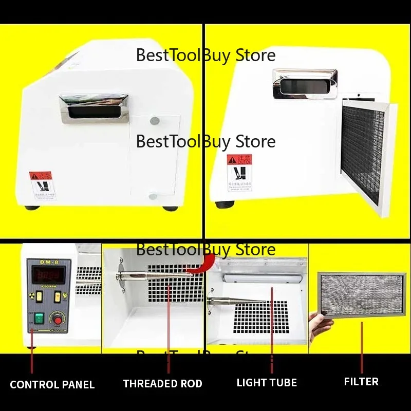 Jewelry cloth wheel polishing machine DM-8 desktop grinding adjustable speed variable frequency vacuum cleaning cloth wheel