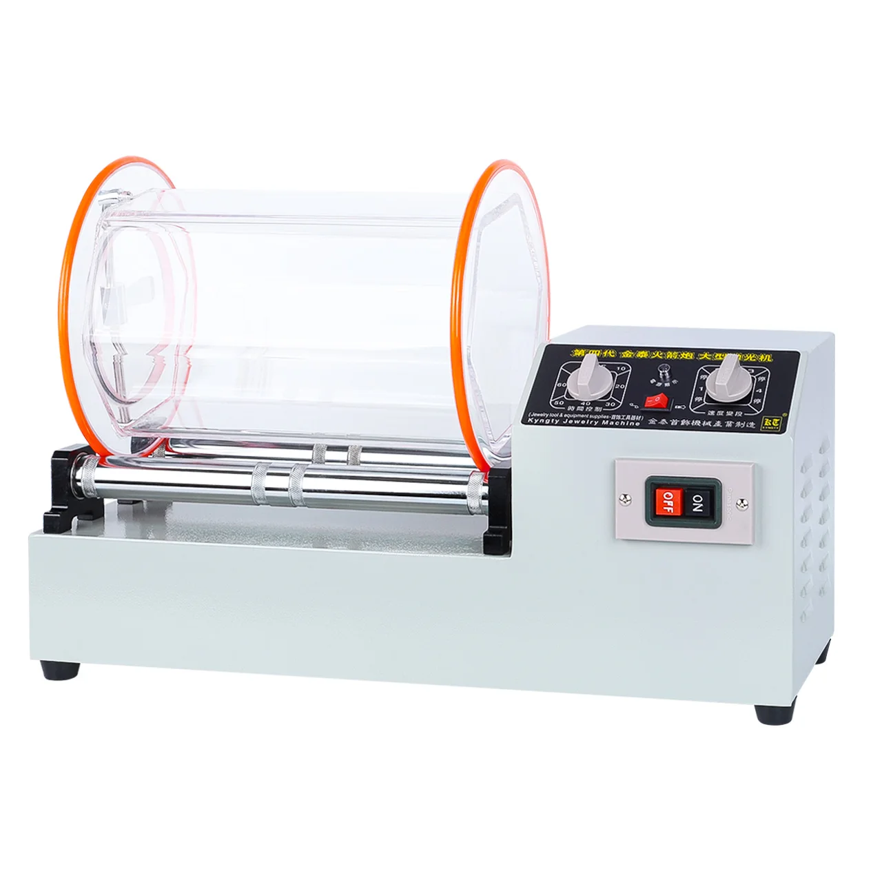 KT-1320 Adjustable Speed Timer 11KG Large Capacity Rotary Tumbler Polishing Machine for Jewelry Gold Silver Coin Cleaning