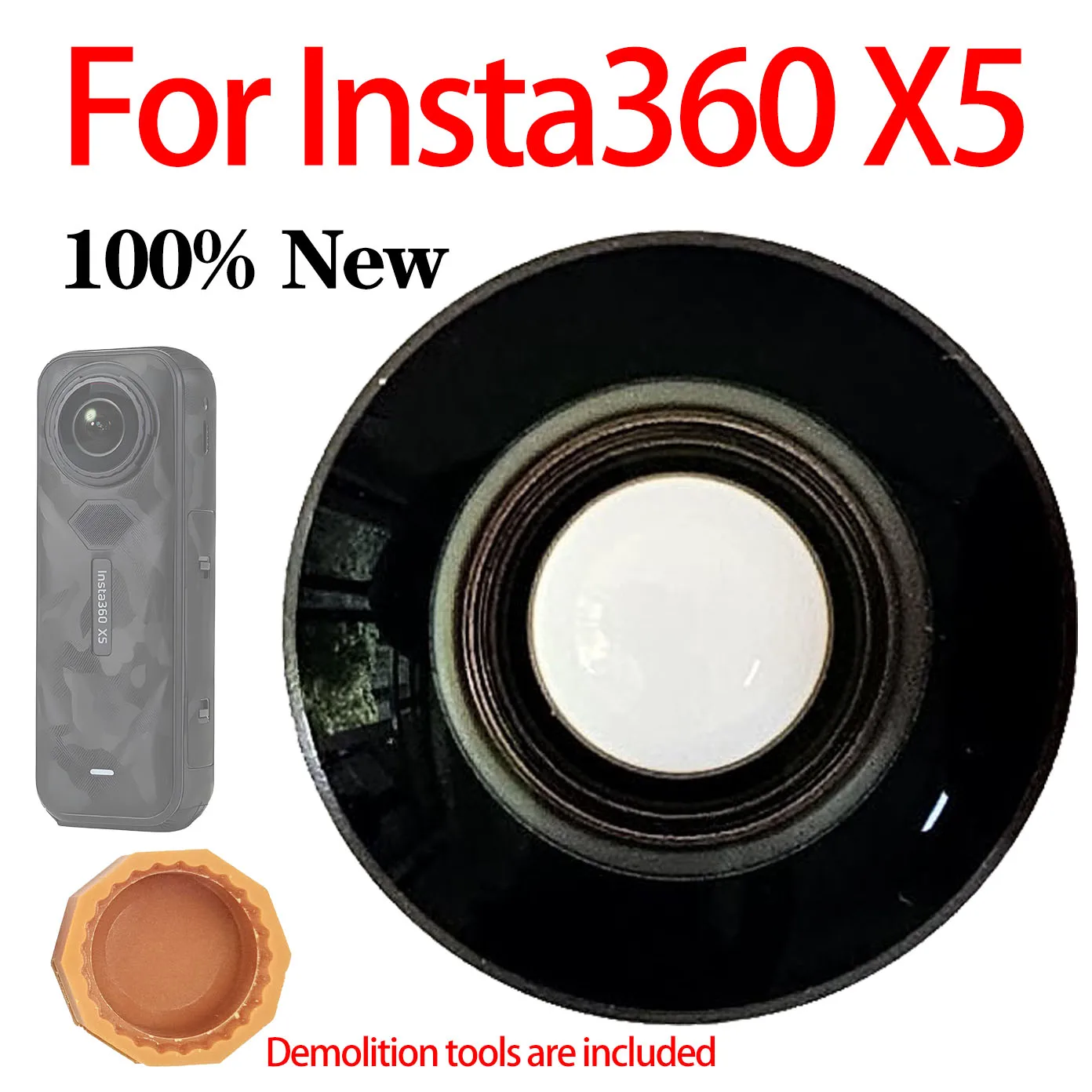 New Insta360 Replacement Front Glass Lens And Metal Aluminum O Circle Ring for Insta360 X5 Camera Repair Part