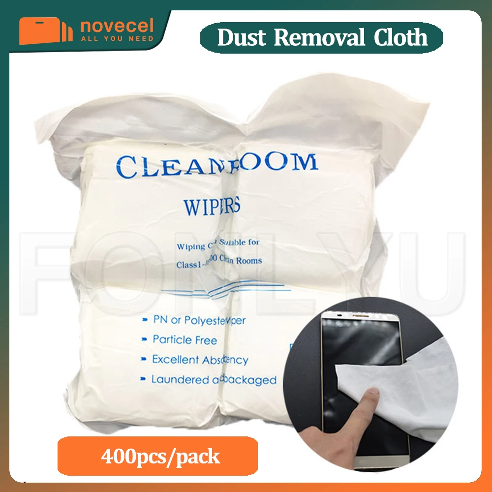 Novecel 400pcs/Bag Soft Non Dust Cloth for LCD Screen Cleaning Glue Remover Cleanroom Wiper Cleaning Mobile Phone Repair Tools