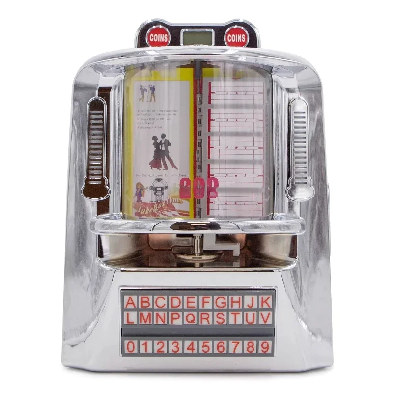 American retro, desktop jukebox, color chrome, Bluetooth speaker, can edit 200 playlists