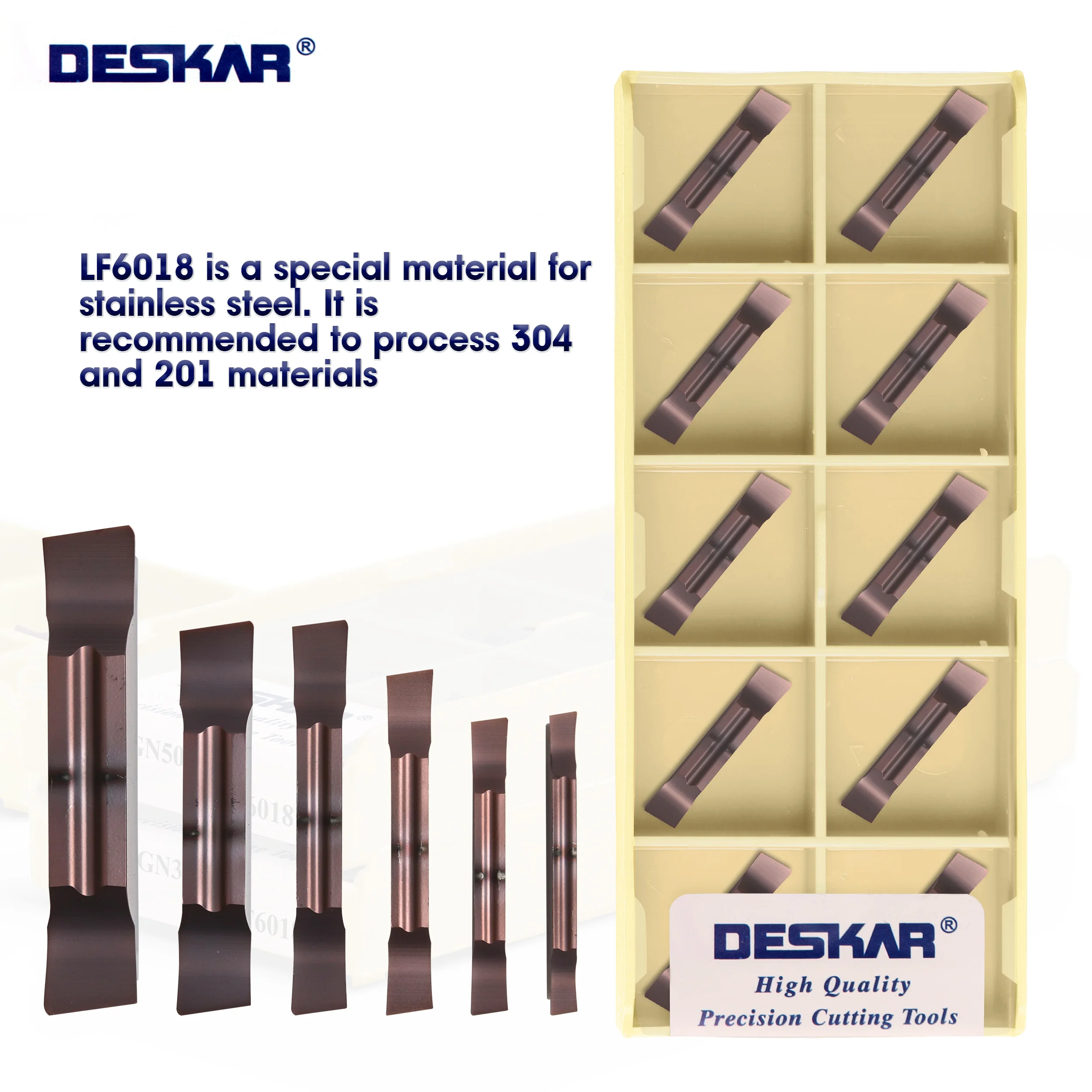 DESKAR 100% Original MGGN150R-8 MGGN200L-8 MGGN250R-15 MGGN300-JM LF6018 Cutting Groove Inserts Lathe Machining Cutting Cutters