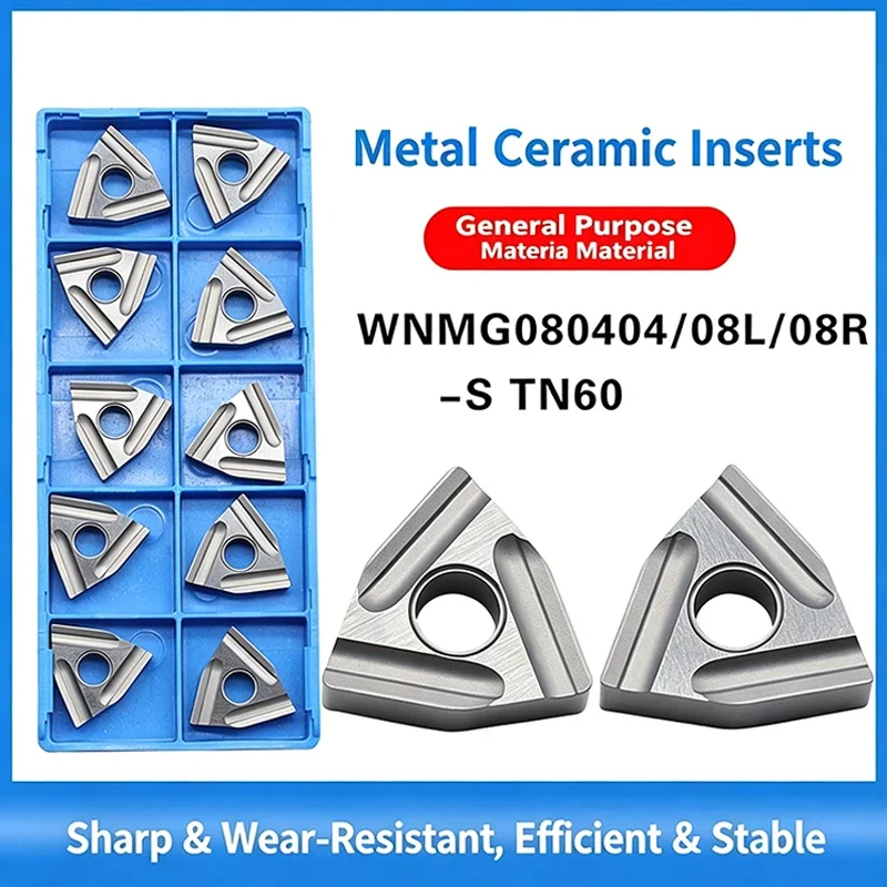 Metal Ceramic External Turning Inserts WNMG080404-TS WNMG080408-TS For Steel Machining