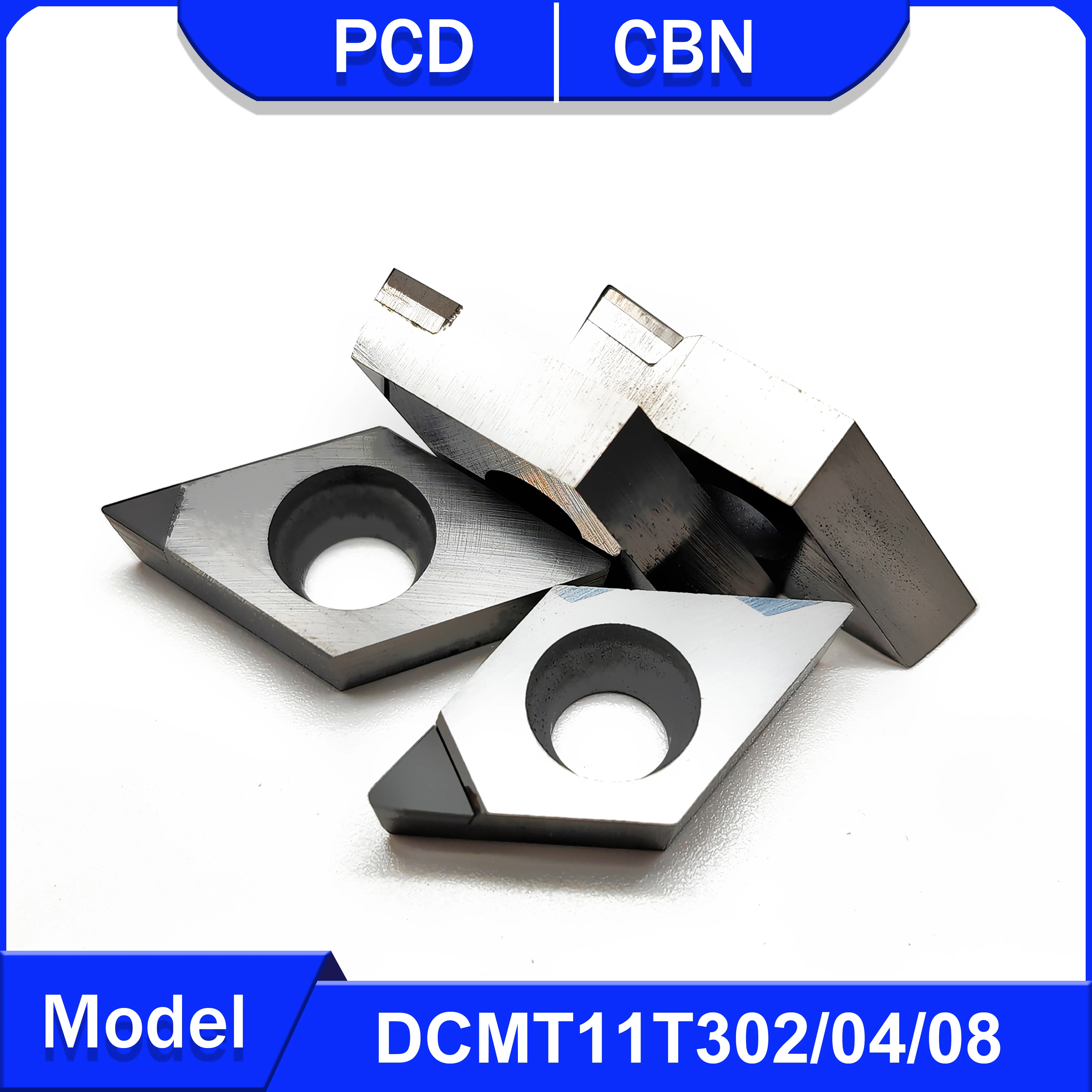 CNC Turning Tool DCMT11T302 DCMT11T304 DCMT11T308 PCD Tool Machining Aluminum and Copper CBN for Hard Steel and Cast Iron DCMT