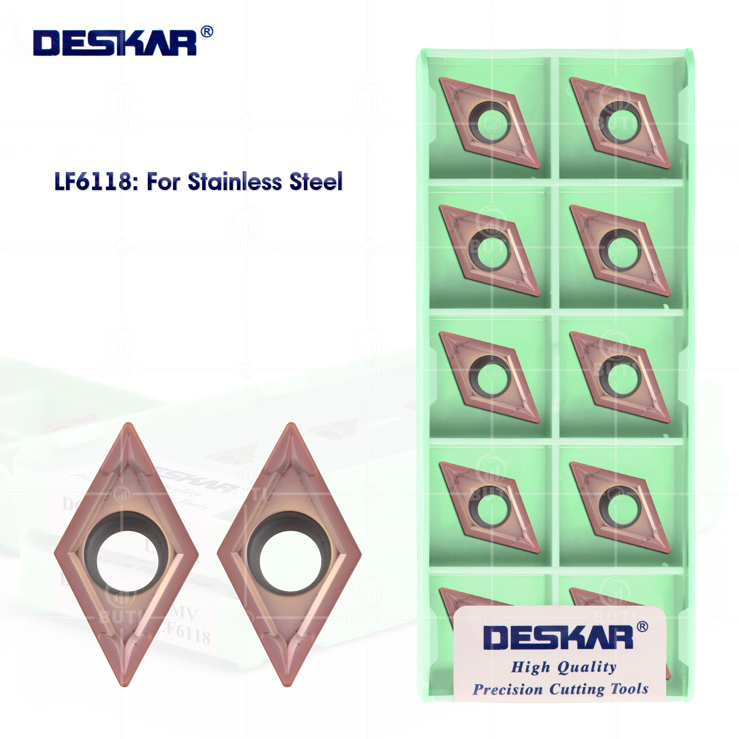 DESKAR 100% Original DCMT070204-MV DCMT070208-MV DCMT11T304 DCMT11T308 LF6118 Cutting Insert Lathe Machining Turning Tool Blade