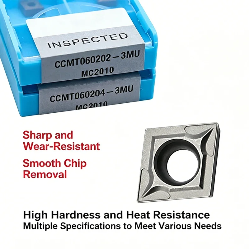 Inner Hole CNC Turning Inserts CCMT060204 CCMT060208 CCMT09T304 CCMT09T308 Special Cermet Inserts For Steel Machining